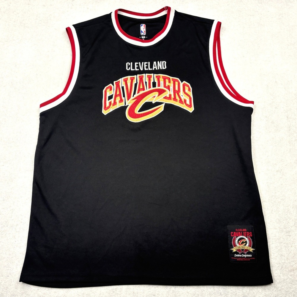 NBA Cleveland Cavaliers Mens XL Black Mesh Basketball Jersey Tank Top UNK Cavs